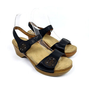 Dansko Sonnet Womens Size EU39 US 8.5-9 Black Leather Casual Sandals